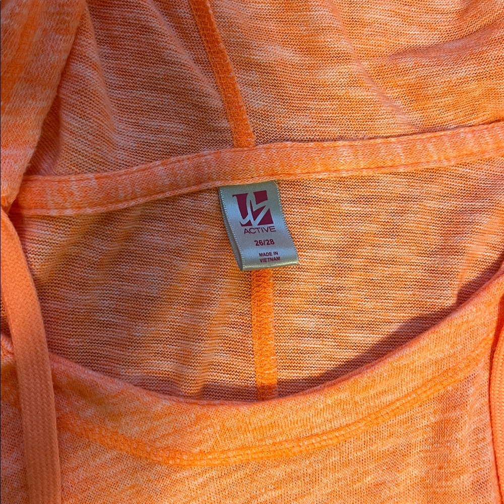 Active Women's Oversized Orange Long Sleeve Hooded Top - Picture 5 of 7